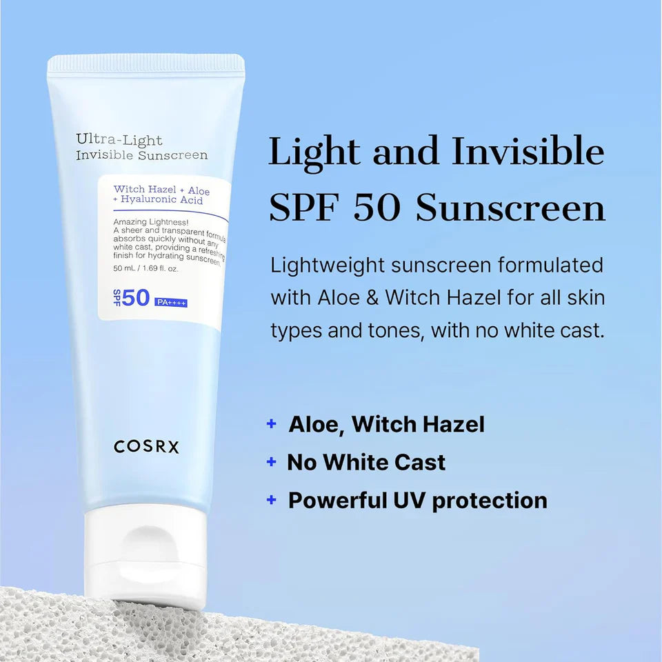 COSRX ULTRA-LIGHT INVISIBLE SUNSCREEN SPF50 PA++++