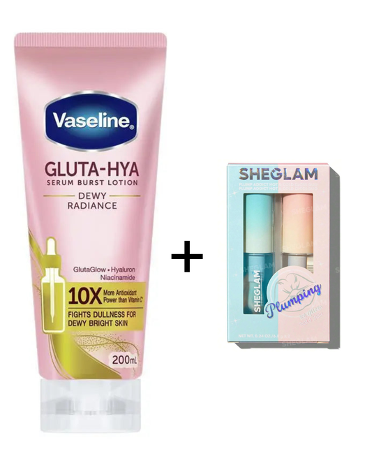 Vaseline Lotion + Sheglam Gloss Duo